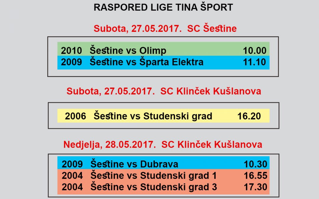 Raspored utakmica Lige Tina šport